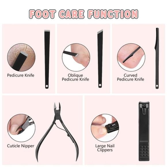 Manicure Set 19pcs Stainless Steel Professional Nail Clippers Pedicure Set - Picture 4 of 7